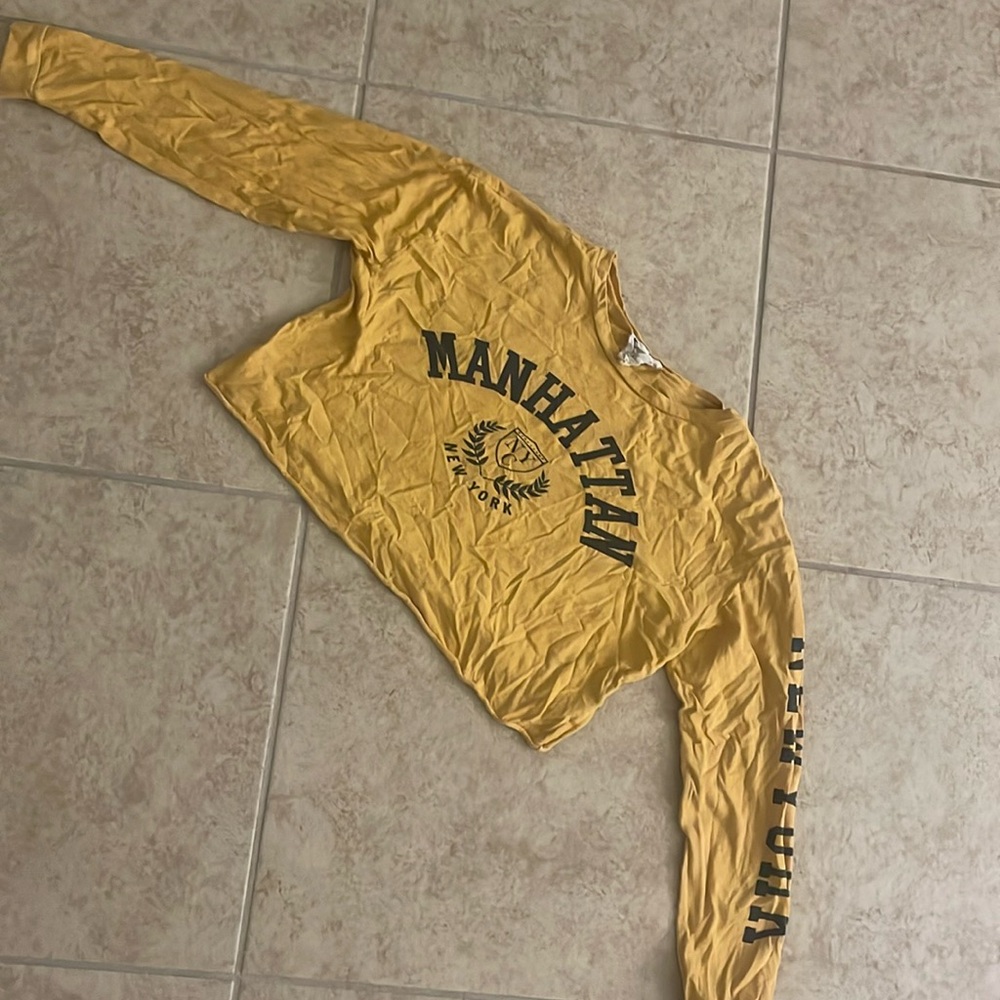 Yellow cropped long sleeve